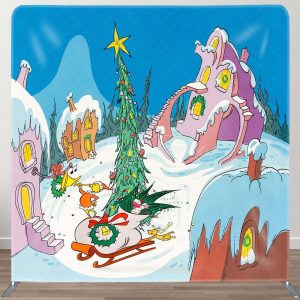 Holiday Xmas Whoville Double-Sided Square Backdrop - Aperturee