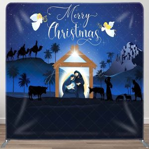 Holy Light Star Jesus Born Tension Fabric Backdrop - Aperturee