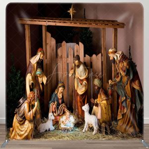 Jesus Nativity Lamb Straw Christmas Pillow Case Backdrop - Aperturee