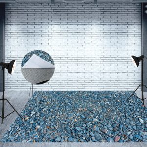 Natural Blue Gravel Pattern Fabric Floor Backdrop - Aperturee
