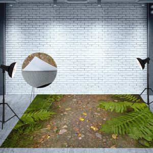 Natural Plant Leaves Dirt Road Fabric Floor Backdrop - Aperturee