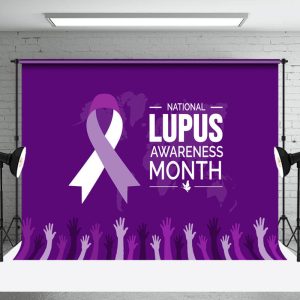 Purple Happy National Lupus Awareness Month Backdrop - Aperturee