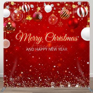 Red Bells Merry Christmas Double-Sided Backdrop - Aperturee