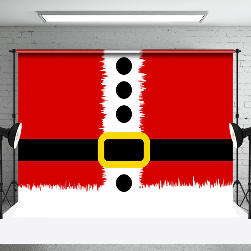 Red Santa Claus Black Belt Merry Christmas Backdrop - Aperturee