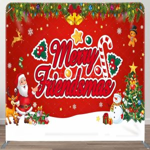 Red Santa Tree Snowy Merry Xmas Pillow Case Backdrop - Aperturee