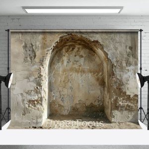 Retro Shabby Beige Arch Architecture Photo Backdrop - Aperturee