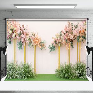 Romantic Floral Decoration On The Wall Wedding Backdrop - Aperturee