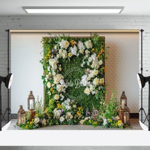 Romantic Spring Greenery Floral Wedding Backdrop - Aperturee