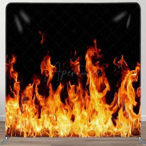 Shiny Flames Dance Party Tension Fabric Backdrop - Aperturee
