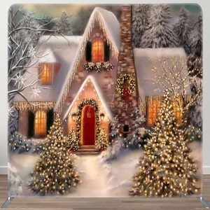 Snow Pine Forest Tree Light Pillow Cover Backdrop - Aperturee