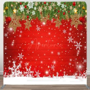 Snowy Christmas Shiny Snowflake Pillow Case Backdrop - Aperturee