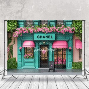 Spring Green Pink Chanel Store Architecture Backdrop - Aperturee