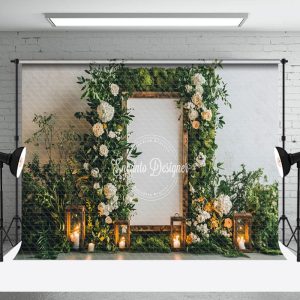 Spring Natural Greenery Candlelight Wedding Backdrop - Aperturee