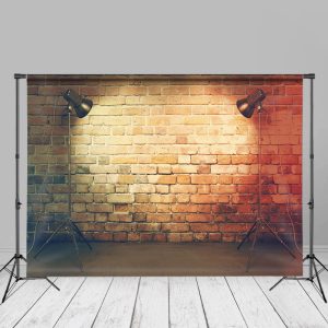 Vintage Floor Red Brick Wall Photo Booth Backdrop - Aperturee