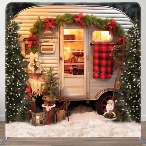 Warm Farmhouse Kitchen Christmas Pillow Case Backdrop - Aperturee