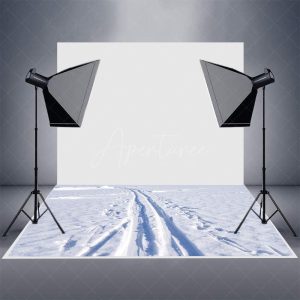 Winter Messy Wheel Mark Field Scene Rubber Floor Mat - Aperturee