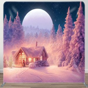 Winter Night Cedar Forest Christmas Pillow Case Backdrop - Aperturee