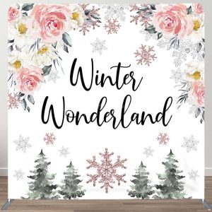 Winter Wonderland Snowflake Pillow Cover Backdrop - Aperturee