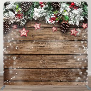 Xmas Tree Star Wood Floor Double-Sided Square Backdrop - Aperturee