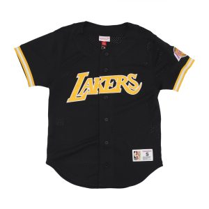 Men's NBA Button Jacket On The Clock Mesh Button Front Loslak Black