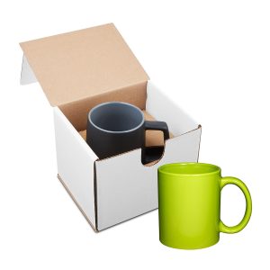 11oz Basic C Handle Ceramic Mug In Mailer - Lime Green - One Size
