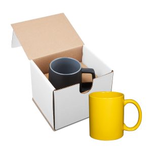 11oz Basic C Handle Ceramic Mug In Mailer - Yellow - One Size