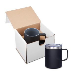 12oz Vacuum Insulated Coffee Mug With Handle In Mailer - Black - One Size