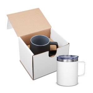 12oz Vacuum Insulated Coffee Mug With Handle In Mailer - White - One Size