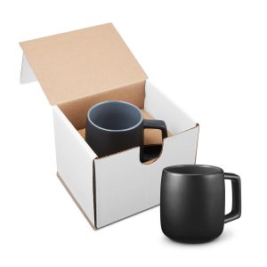 15oz Geo Square Handle Ceramic Mug In Mailer - Black - One Size