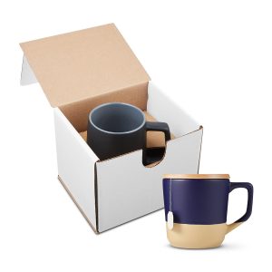 16.5oz Boston Ceramic Mug With Wood Lid In Mailer - Cobalt Blue - One Size