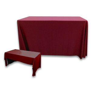 3 Sided Polyknit Table Cover - Burgundy - 48 inch x 24 inch