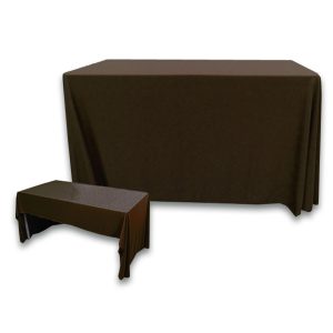 3 Sided Polyknit Table Cover - Chocolate - 48 inch x 24 inch