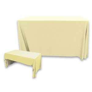 3 Sided Polyknit Table Cover - Ivory - 48 inch x 24 inch