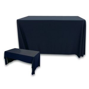3 Sided Polyknit Table Cover - Navy Blue - 48 inch x 24 inch