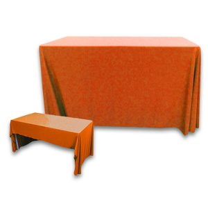 3 Sided Polyknit Table Cover - Orange - 48 inch x 24 inch