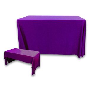 3 Sided Polyknit Table Cover - Royal Purple - 48 inch x 24 inch
