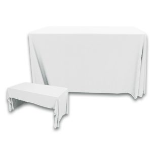 3 Sided Polyknit Table Cover - White - 48 inch x 24 inch