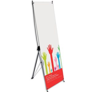 6 Feet Tall Full Color Personalized X-Stand Banner - One Color - 32 inch x 72 inch