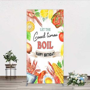 Aperturee Arch Backdrop Seafood Boil Birthday, Summer Crawfish Lemon Good Times Arch Cover, Culinary Themed Prop