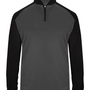 Badger 4006 Men's Ultimate SoftLock Sport Quarter-Zip - Graphite/ Black - 2XL