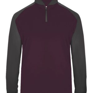 Badger 4006 Men's Ultimate SoftLock Sport Quarter-Zip - Maroon/ Graphite - L