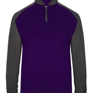 Badger 4006 Men's Ultimate SoftLock Sport Quarter-Zip - Purple/ Graphite - XL
