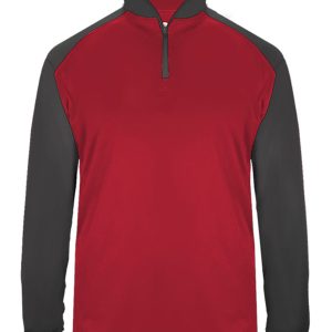 Badger 4006 Men's Ultimate SoftLock Sport Quarter-Zip - Red/ Graphite - XL