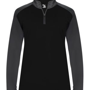 Badger 4008 Women's Ultimate SoftLock Sport Quarter-Zip - Black/ Graphite - S