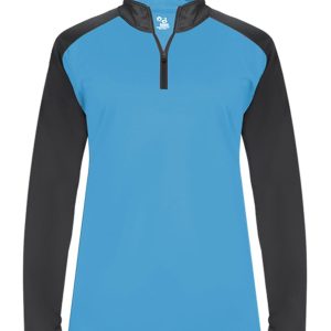 Badger 4008 Women's Ultimate SoftLock Sport Quarter-Zip - Columbia Blue/ Graphite - XS