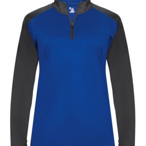 Badger 4008 Women's Ultimate SoftLock Sport Quarter-Zip - Royal/ Graphite - L