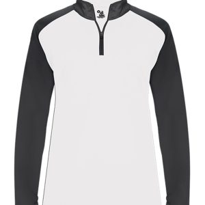 Badger 4008 Women's Ultimate SoftLock Sport Quarter-Zip - White/ Graphite - S