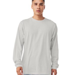 Bella + Canvas 3501 Men's Jersey Long-Sleeve T-Shirt - Silver - 2XL