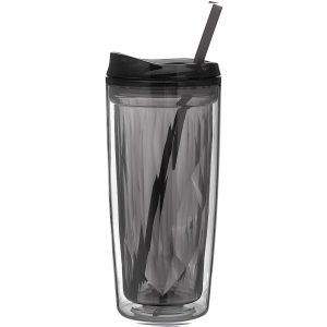 Clear Double Wall Acrylic Tumbler - 16 Oz Geo - Graphite - One Size