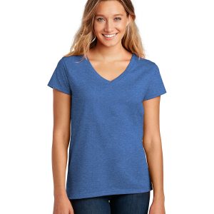 District DT8001 Women's Re-Tee V-Neck - Blue Heather - XS